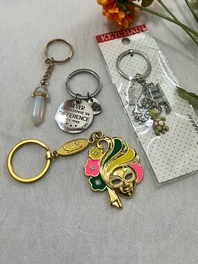 Keychain lot, bag charm bundle - multicolor